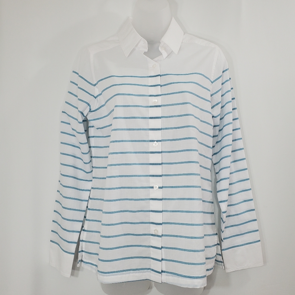 Pendleton Striped Cotton Button Down Top - image 1